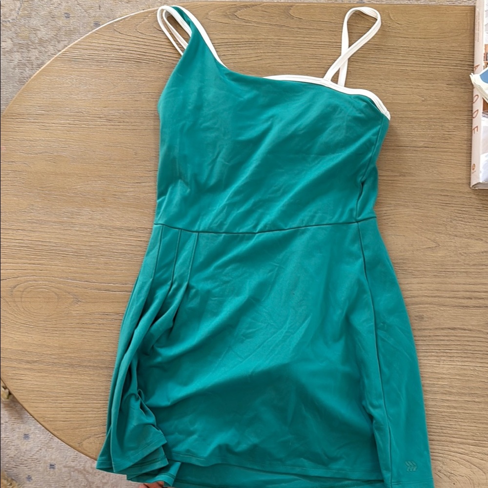 JoyLab Blue Asymmetrical Ruched Mini Sundress